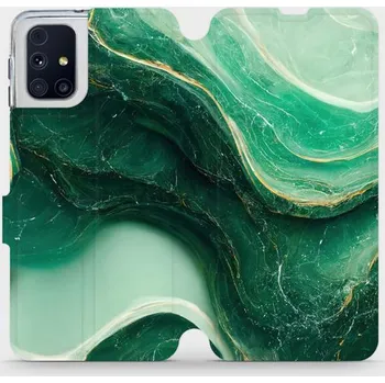 Pouzdro na mobilní telefon Flipové pouzdro Mobiwear - Samsung Galaxy M31s - VP38S Zelený mramor (Knížkové flip pouzdro, obal, kryt na mobil Samsung Galaxy M31s - VP38S Zelený mramor, materiál Umělá kůže + TPU - ochrana 360°, stojánek, silikonová vanička, magnetické zavírání)