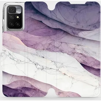 Pouzdro na mobilní telefon Flipové pouzdro Mobiwear - Xiaomi Redmi 10 / Xiaomi Redmi 10 2022 - VP31S Bílý a fialový mramor (Knížkové flip pouzdro, obal, kryt na mobil Xiaomi Redmi 10 / Xiaomi Redmi 10 2022 - VP31S Bílý a fialový mramor, materiál Umělá kůže + TPU - ochrana 360°,)