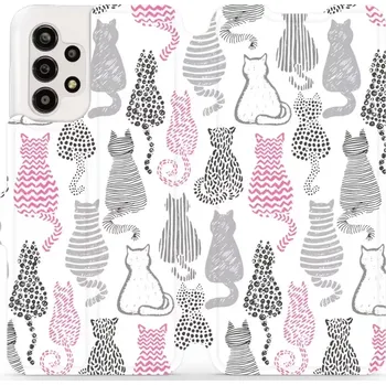 Pouzdro na mobilní telefon Flipové pouzdro Mobiwear - Samsung Galaxy A13 - MX01S Kočičí zádíčka (Knížkové flip pouzdro, obal, kryt na mobil Samsung Galaxy A13 - MX01S Kočičí zádíčka, materiál Umělá kůže + TPU - ochrana 360°, stojánek, silikonová vanička, magnetické zavírání)