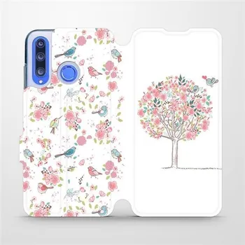 Pouzdro na mobilní telefon Flipové pouzdro Mobiwear - Honor 20 Lite - M120S Strom a ptáčci (Knížkové flip pouzdro, obal, kryt na mobil Honor 20 Lite - M120S Strom a ptáčci, materiál Umělá kůže + TPU - ochrana 360°, stojánek, silikonová vanička, magnetické zavírání)