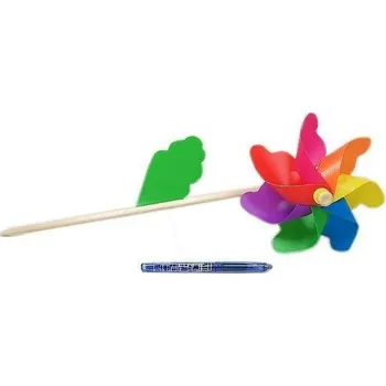 Bublifuk Větrník 18 cm, dřevěná hůlka, 3 druhy