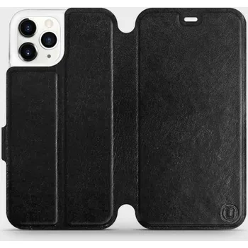 Pouzdro na mobilní telefon Flipové pouzdro Mobiwear - Apple iPhone 11 Pro - Černé a šedé (Knížkové flip pouzdro, obal, kryt na mobil Apple iPhone 11 Pro - Černé a šedé, materiál Umělá kůže + TPU - ochrana 360°, stojánek, silikonová vanička, magnetické zavírání)