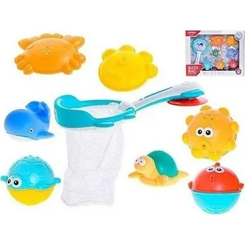 Hračka pro nejmenší Mořská zvířátka 6,5-9cm do vody se síťkou 8ks 12m+