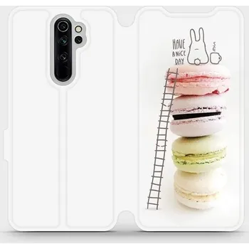 Pouzdro na mobilní telefon Flipové pouzdro Mobiwear - Xiaomi Redmi Note 8 Pro - M090P Makronky - have a nice day (Knížkové flip pouzdro, obal, kryt na mobil Xiaomi Redmi Note 8 Pro - M090P Makronky - have a nice day, materiál Umělá kůže + TPU - ochrana 360°, stojánek, silikonová)
