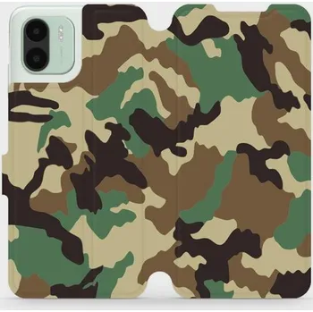 Pouzdro na mobilní telefon Flipové pouzdro Mobiwear - Xiaomi Redmi A1 - V111P Maskáče (Knížkové flip pouzdro, obal, kryt na mobil Xiaomi Redmi A1 - V111P Maskáče, materiál Umělá kůže + TPU - ochrana 360°, stojánek, silikonová vanička, magnetické zavírání)