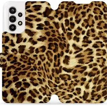 Pouzdro na mobilní telefon Flipové pouzdro Mobiwear - Samsung Galaxy A13 - VA33P Leopardí vzor (Knížkové flip pouzdro, obal, kryt na mobil Samsung Galaxy A13 - VA33P Leopardí vzor, materiál Umělá kůže + TPU - ochrana 360°, stojánek, silikonová vanička, magnetické zavírání)