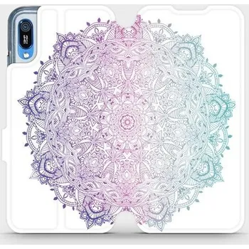 Pouzdro na mobilní telefon Flipové pouzdro Mobiwear - Huawei Y6 2019 - M008S Mandala (Knížkové flip pouzdro, obal, kryt na mobil Huawei Y6 2019 - M008S Mandala, materiál Umělá kůže + TPU - ochrana 360°, stojánek, silikonová vanička, magnetické zavírání)