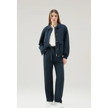 Dámské kalhoty KALHOTY WOOLRICH VISCOSE LINEN PANT MELTON BLUE