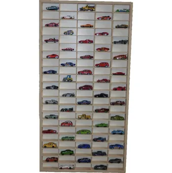 Dřevěná hračka Dřevěná polička na autíčka 110ks stojatá přírodní DOPRAVA ZDARMA