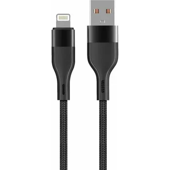 Datový kabel Lightning Maxlife MXUC-07 2,4A 1m černý opletený