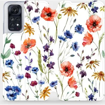 Pouzdro na mobilní telefon Flipové pouzdro Mobiwear - Xiaomi Redmi Note 11 / 11S - MP04S Luční kvítí (Knížkové flip pouzdro, obal, kryt na mobil Xiaomi Redmi Note 11 / 11S - MP04S Luční kvítí, materiál Umělá kůže + TPU - ochrana 360°, stojánek, silikonová vanička, magnetické zavírá