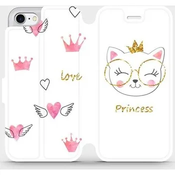 Pouzdro na mobilní telefon Flipové pouzdro Mobiwear - Apple iPhone 7 - MH03S Kočička princess (Knížkové flip pouzdro, obal, kryt na mobil Apple iPhone 7 - MH03S Kočička princess, materiál Umělá kůže + TPU - ochrana 360°, stojánek, silikonová vanička, magnetické zavírání)