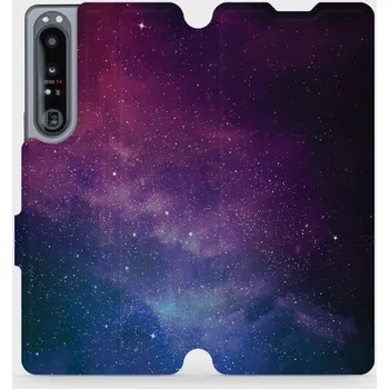 Pouzdro na mobilní telefon Flipové pouzdro Mobiwear - Sony Xperia 1 IV - V147P Mlhovina (Knížkové flip pouzdro, obal, kryt na mobil Sony Xperia 1 IV - V147P Mlhovina, materiál Umělá kůže + TPU - ochrana 360°, stojánek, silikonová vanička, magnetické zavírání)