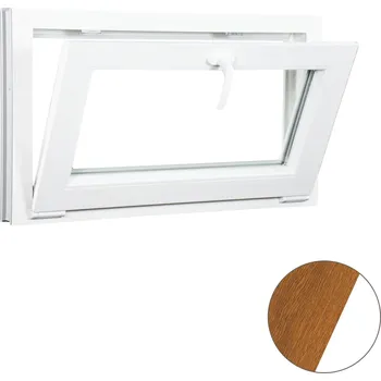 Okno ALUPLAST Sklopné plastové okno zlatý dub/bílé 60x42 Zasklení: Dvojsklo Ug= 1,1