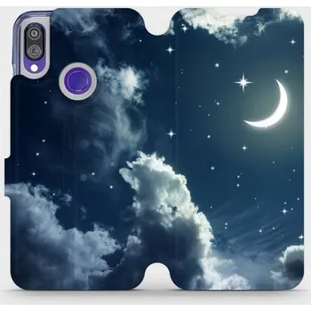 Telefonní příslušenství Flipové pouzdro Mobiwear - Xiaomi Redmi Note 7 - V145P Noční obloha s měsícem (Knížkové flip pouzdro, obal, kryt na mobil Xiaomi Redmi Note 7 - V145P Noční obloha s měsícem, materiál Umělá kůže + TPU - ochrana 360°, stojánek, silikonová vanička, magnetick