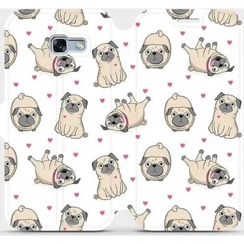 Pouzdro na mobilní telefon Flipové pouzdro Mobiwear - Samsung Galaxy A5 2017 - M097P Mopsíci (Knížkové flip pouzdro, obal, kryt na mobil Samsung Galaxy A5 2017 - M097P Mopsíci, materiál Umělá kůže + TPU - ochrana 360°, stojánek, silikonová vanička, magnetické zavírání)