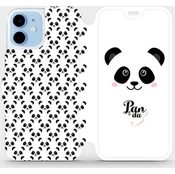 Pouzdro na mobilní telefon Flipové pouzdro Mobiwear - Apple iPhone 12 mini - M030P Panda Amálka (Knížkové flip pouzdro, obal, kryt na mobil Apple iPhone 12 mini - M030P Panda Amálka, materiál Umělá kůže + TPU - ochrana 360°, stojánek, silikonová vanička, magnetické zavírání)