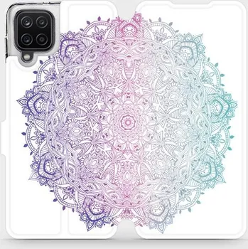 Pouzdro na mobilní telefon Flipové pouzdro Mobiwear - Samsung Galaxy A12 - M008S Mandala (Knížkové flip pouzdro, obal, kryt na mobil Samsung Galaxy A12 - M008S Mandala, materiál Umělá kůže + TPU - ochrana 360°, stojánek, silikonová vanička, magnetické zavírání)
