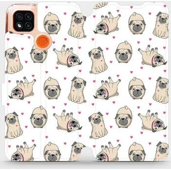 Pouzdro na mobilní telefon Flipové pouzdro Mobiwear - Xiaomi Redmi 9C - M097P Mopsíci (Knížkové flip pouzdro, obal, kryt na mobil Xiaomi Redmi 9C - M097P Mopsíci, materiál Umělá kůže + TPU - ochrana 360°, stojánek, silikonová vanička, magnetické zavírání)