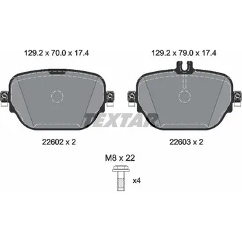 Brzdová destička Sada brzdových destiček, kotoučová brzda TEXTAR 2260203