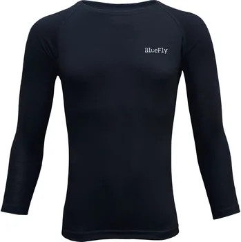 Pánské tričko Triko BLUE FLY LS Barva: Black Blue Fly, Velikost: XXL