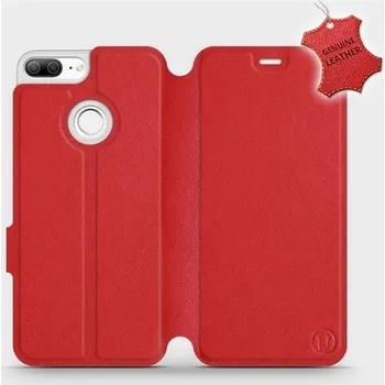 Pouzdro na mobilní telefon Kožené flip pouzdro Mobiwear - Honor 9 Lite - Červené (Kožené knížkové pouzdro, obal, kryt na mobil Honor 9 Lite, Červené, materiál Genuine Leather, ochrana 360°, stojánek, silikonová vanička, magnetické zavírání)