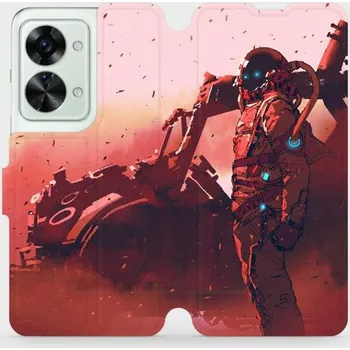 Pouzdro na mobilní telefon Flipové pouzdro Mobiwear - OnePlus Nord 2T 5G - MA09S Průzkumník s červeným vozítkem (Knížkové flip pouzdro, obal, kryt na mobil OnePlus Nord 2T 5G - MA09S Průzkumník s červeným vozítkem, materiál Umělá kůže + TPU - ochrana 360°, stojánek, silikonová)