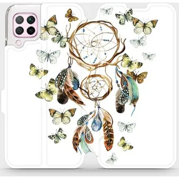 Pouzdro na mobilní telefon Flipové pouzdro Mobiwear - Huawei P40 Lite - M001P Lapač a motýlci (Knížkové flip pouzdro, obal, kryt na mobil Huawei P40 Lite - M001P Lapač a motýlci, materiál Umělá kůže + TPU - ochrana 360°, stojánek, silikonová vanička, magnetické zavírání)
