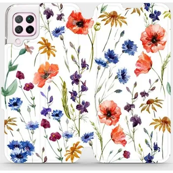 Pouzdro na mobilní telefon Flipové pouzdro Mobiwear - Huawei P40 Lite - MP04S Luční kvítí (Knížkové flip pouzdro, obal, kryt na mobil Huawei P40 Lite - MP04S Luční kvítí, materiál Umělá kůže + TPU - ochrana 360°, stojánek, silikonová vanička, magnetické zavírání)