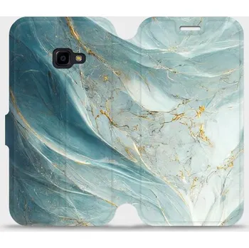 Pouzdro na mobilní telefon Flipové pouzdro Mobiwear - Samsung Galaxy Xcover 4 / 4S - VP34S Zelenkavý a zlatavý mramor (Knížkové flip pouzdro, obal, kryt na mobil Samsung Galaxy Xcover 4 / 4S - VP34S Zelenkavý a zlatavý mramor, materiál Umělá kůže + TPU - ochrana 360°, stojánek,)