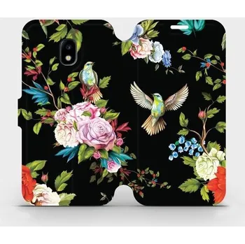 Pouzdro na mobilní telefon Flipové pouzdro Mobiwear - Samsung Galaxy J3 2017 - VD09S Ptáčci a květy (Knížkové flip pouzdro, obal, kryt na mobil Samsung Galaxy J3 2017 - VD09S Ptáčci a květy, materiál Umělá kůže + TPU - ochrana 360°, stojánek, silikonová vanička, magnetické zavírání