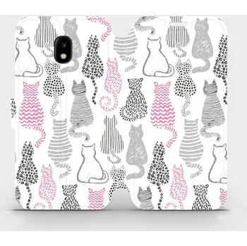 Pouzdro na mobilní telefon Flipové pouzdro Mobiwear - Samsung Galaxy J3 2017 - MX01S Kočičí zádíčka (Knížkové flip pouzdro, obal, kryt na mobil Samsung Galaxy J3 2017 - MX01S Kočičí zádíčka, materiál Umělá kůže + TPU - ochrana 360°, stojánek, silikonová vanička, magnetické zavírání