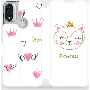 Pouzdro na mobilní telefon Flipové pouzdro Mobiwear - Motorola Moto E20 - MH03S Kočička princess (Knížkové flip pouzdro, obal, kryt na mobil Motorola Moto E20 - MH03S Kočička princess, materiál Umělá kůže + TPU - ochrana 360°, stojánek, silikonová vanička, magnetické zavírání)