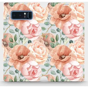 Pouzdro na mobilní telefon Flipové pouzdro Mobiwear - Samsung Galaxy Note 8 - MP02S Pastelové květy (Knížkové flip pouzdro, obal, kryt na mobil Samsung Galaxy Note 8 - MP02S Pastelové květy, materiál Umělá kůže + TPU - ochrana 360°, stojánek, silikonová vanička, magnetické zavírání