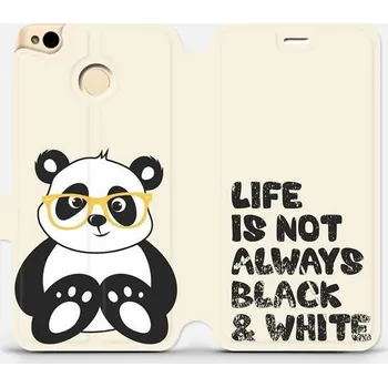 Pouzdro na mobilní telefon Flipové pouzdro Mobiwear - Xiaomi Redmi 4X - M041S Panda - life is not always black and white (Knížkové flip pouzdro, obal, kryt na mobil Xiaomi Redmi 4X - M041S Panda - life is not always black and white, materiál Umělá kůže + TPU - ochrana 360°, stojáne