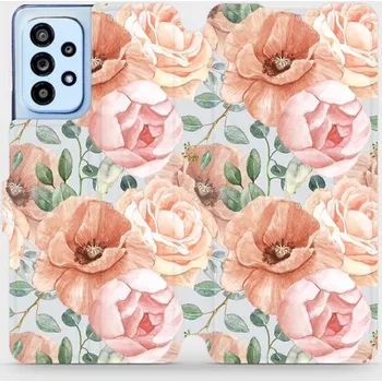 Pouzdro na mobilní telefon Flipové pouzdro Mobiwear - Samsung Galaxy A53 5G - MP02S Pastelové květy (Knížkové flip pouzdro, obal, kryt na mobil Samsung Galaxy A53 5G - MP02S Pastelové květy, materiál Umělá kůže + TPU - ochrana 360°, stojánek, silikonová vanička, magnetické zavírání