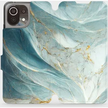 Pouzdro na mobilní telefon Flipové pouzdro Mobiwear - Xiaomi Mi 11 Lite - VP34S Zelenkavý a zlatavý mramor (Knížkové flip pouzdro, obal, kryt na mobil Xiaomi Mi 11 Lite - VP34S Zelenkavý a zlatavý mramor, materiál Umělá kůže + TPU - ochrana 360°, stojánek, silikonová vanička,)