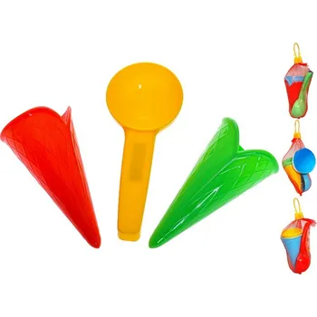 Hračka na písek Sada na písek zmrzlina 12,5 cm - mix barev (červená, žlutá, zelená, modrá naběračka)