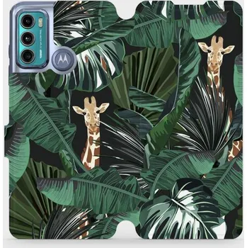 Pouzdro na mobilní telefon Flipové pouzdro Mobiwear - Motorola Moto G60 - VP06P Žirafky (Knížkové flip pouzdro, obal, kryt na mobil Motorola Moto G60 - VP06P Žirafky, materiál Umělá kůže + TPU - ochrana 360°, stojánek, silikonová vanička, magnetické zavírání)