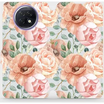 Pouzdro na mobilní telefon Flipové pouzdro Mobiwear - Xiaomi Redmi Note 9T 5G - MP02S Pastelové květy (Knížkové flip pouzdro, obal, kryt na mobil Xiaomi Redmi Note 9T 5G - MP02S Pastelové květy, materiál Umělá kůže + TPU - ochrana 360°, stojánek, silikonová vanička, magnetické)