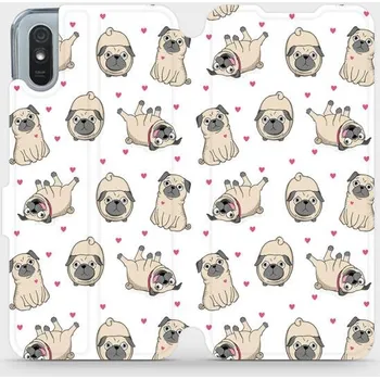Pouzdro na mobilní telefon Flipové pouzdro Mobiwear - Xiaomi Redmi 9A / 9AT - M097P Mopsíci (Knížkové flip pouzdro, obal, kryt na mobil Xiaomi Redmi 9A / 9AT - M097P Mopsíci, materiál Umělá kůže + TPU - ochrana 360°, stojánek, silikonová vanička, magnetické zavírání)