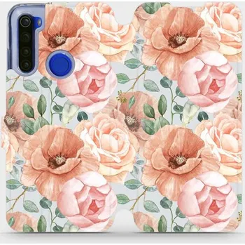 Pouzdro na mobilní telefon Flipové pouzdro Mobiwear - Xiaomi Redmi Note 8T - MP02S Pastelové květy (Knížkové flip pouzdro, obal, kryt na mobil Xiaomi Redmi Note 8T - MP02S Pastelové květy, materiál Umělá kůže + TPU - ochrana 360°, stojánek, silikonová vanička, magnetické zavírání)