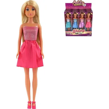 Panenka fashion Anlily 30cm třpytivé krátké šaty 4 barvy v krabici