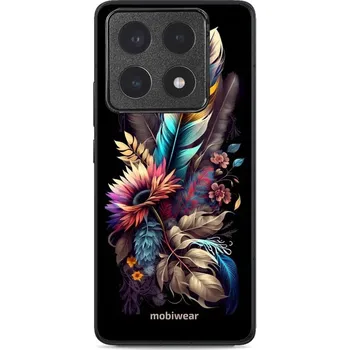 Pouzdro na mobilní telefon Lesklý kryt Mobiwear Glossy - Xiaomi 14T Pro - G011G Kytice s pírkem (Prémiové lesklé pouzdro, obal, kryt Mobiwear Glossy na mobil Xiaomi 14T Pro - G011G Kytice s pírkem, materiál Plast + TPU silikon - krytí po všech stranách, neošoupatelný potisk, tenké)