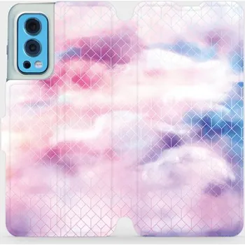 Pouzdro na mobilní telefon Flipové pouzdro Mobiwear - OnePlus Nord 2 5G - MR02S Vodovkové obrazce (Knížkové flip pouzdro, obal, kryt na mobil OnePlus Nord 2 5G - MR02S Vodovkové obrazce, materiál Umělá kůže + TPU - ochrana 360°, stojánek, silikonová vanička, magnetické zavírání)