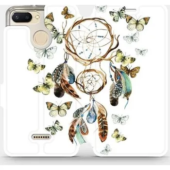 Pouzdro na mobilní telefon Flipové pouzdro Mobiwear - Xiaomi Redmi 6 - M001P Lapač a motýlci (Knížkové flip pouzdro, obal, kryt na mobil Xiaomi Redmi 6 - M001P Lapač a motýlci, materiál Umělá kůže + TPU - ochrana 360°, stojánek, silikonová vanička, magnetické zavírání)