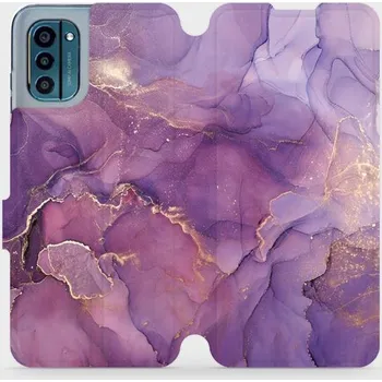 Pouzdro na mobilní telefon Flipové pouzdro Mobiwear - Nokia G21 / Nokia G11 - VP20S Fialový mramor (Knížkové flip pouzdro, obal, kryt na mobil Nokia G21 / Nokia G11 - VP20S Fialový mramor, materiál Umělá kůže + TPU - ochrana 360°, stojánek, silikonová vanička, magnetické zavírání)