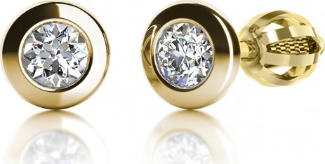 Couple, Náušnice Clea – pecky ze žlutého zlata se zirkony, 585-68-3-0671.0Z00.0.00.001.05