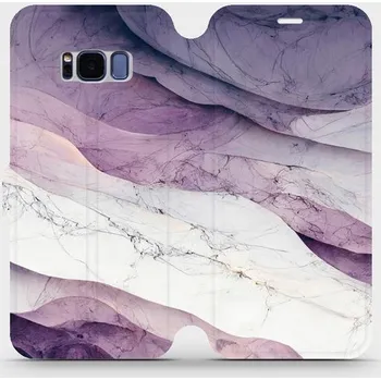 Pouzdro na mobilní telefon Flipové pouzdro Mobiwear - Samsung Galaxy S8 - VP31S Bílý a fialový mramor (Knížkové flip pouzdro, obal, kryt na mobil Samsung Galaxy S8 - VP31S Bílý a fialový mramor, materiál Umělá kůže + TPU - ochrana 360°, stojánek, silikonová vanička, magnetické)