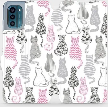 Pouzdro na mobilní telefon Flipové pouzdro Mobiwear - Nokia G21 / Nokia G11 - MX01S Kočičí zádíčka (Knížkové flip pouzdro, obal, kryt na mobil Nokia G21 / Nokia G11 - MX01S Kočičí zádíčka, materiál Umělá kůže + TPU - ochrana 360°, stojánek, silikonová vanička, magnetické zavírání)